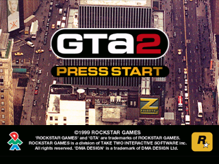 Grand Theft Auto 2 title screen for Playstation